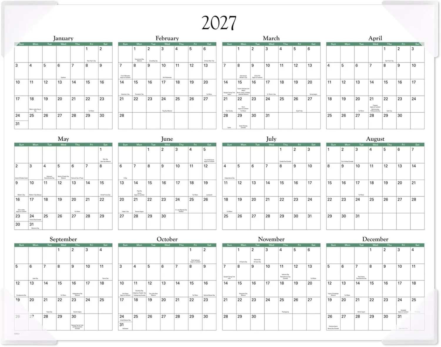 AT-A-GLANCE® 2026 Panoramic Seascape Monthly Desk Pad, Standard, 21 3/4" x 17"