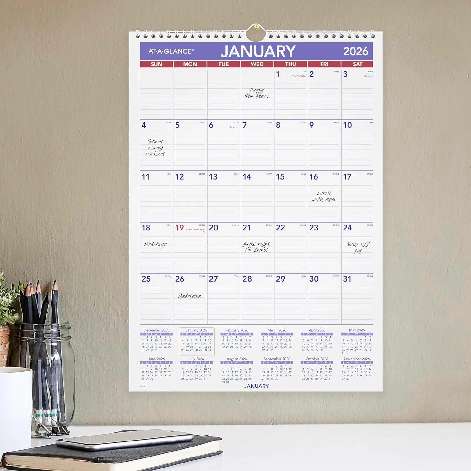 AT-A-GLANCE Monthly Wall Calendar