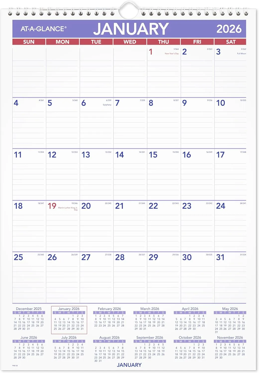 AT-A-GLANCE Monthly Wall Calendar