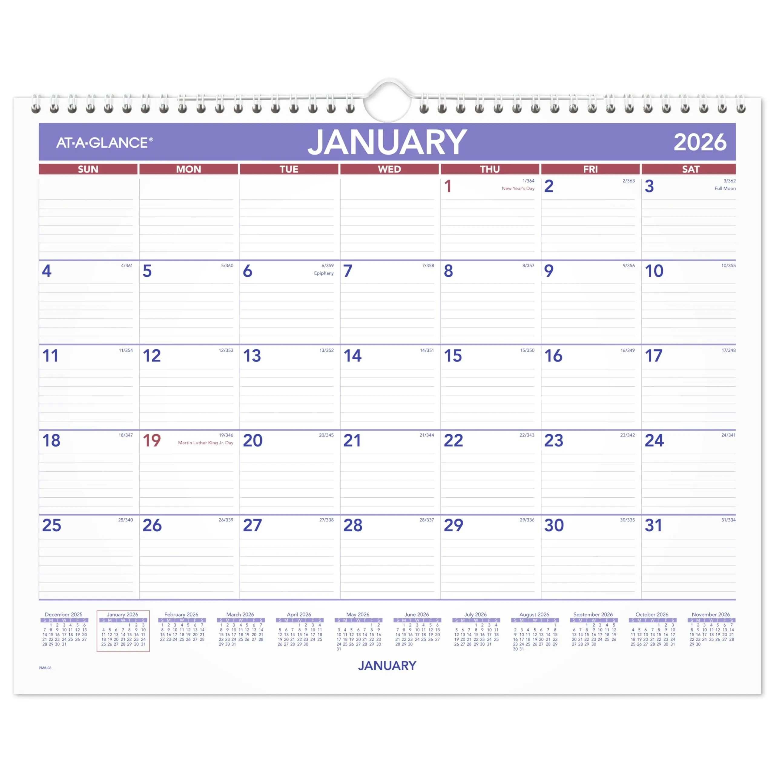 AT-A-GLANCE Monthly Wall Calendar