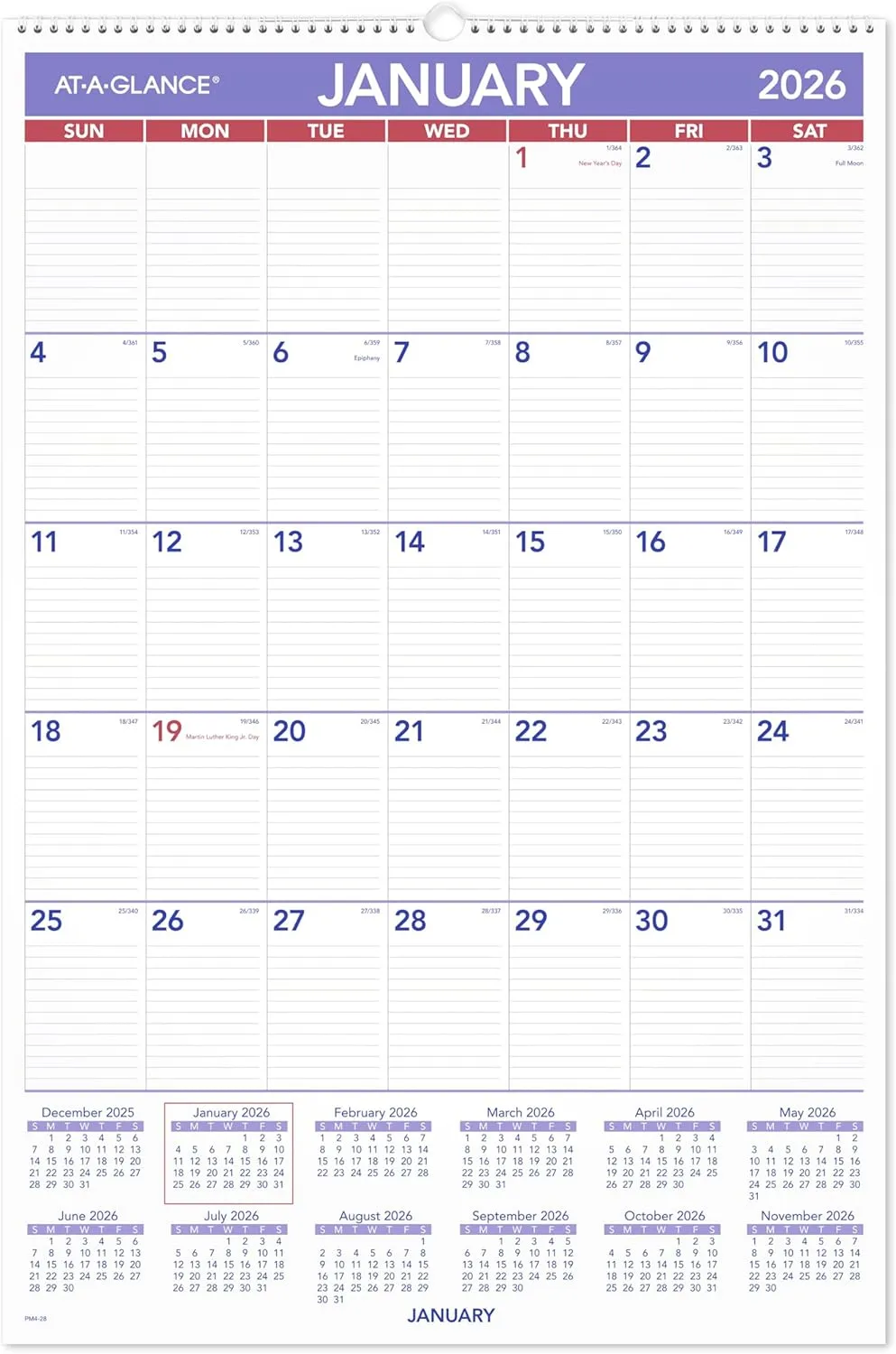 AT-A-GLANCE Monthly Wall Calendar