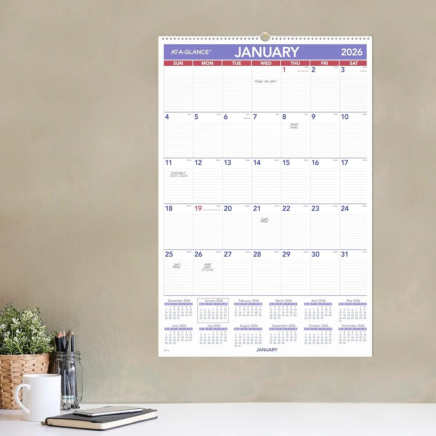 AT-A-GLANCE Monthly Wall Calendar