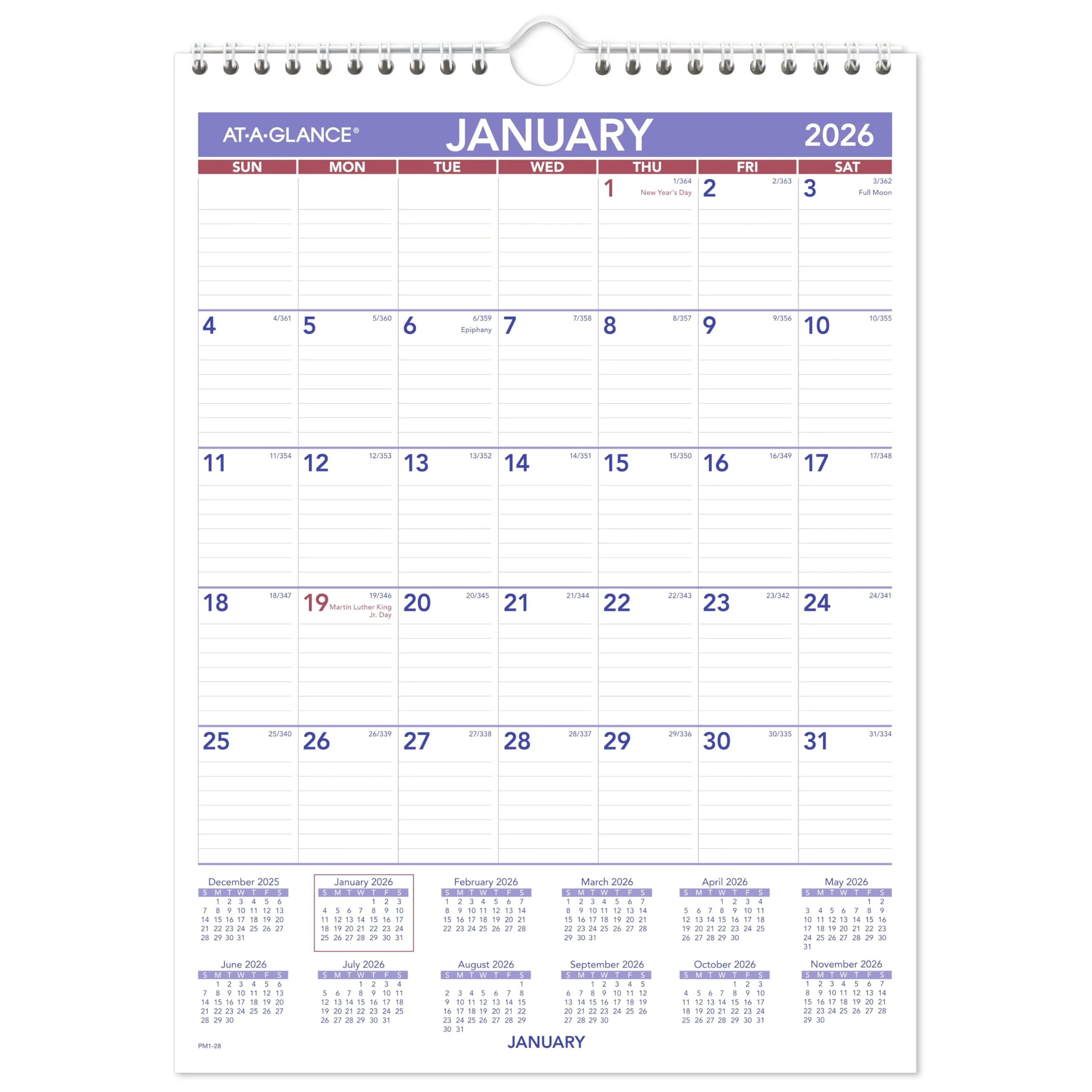 AT-A-GLANCE Monthly Wall Calendar