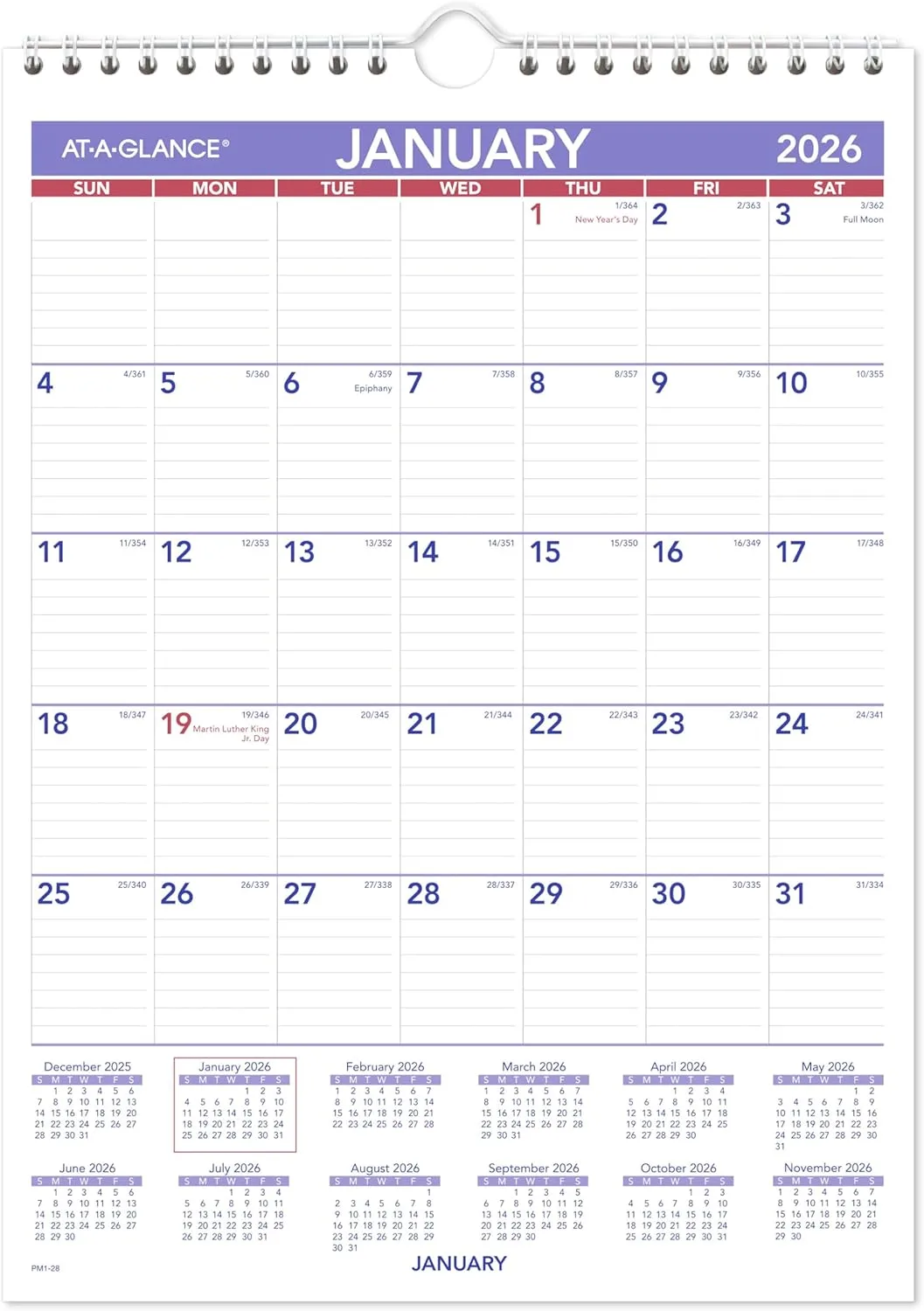 AT-A-GLANCE Monthly Wall Calendar