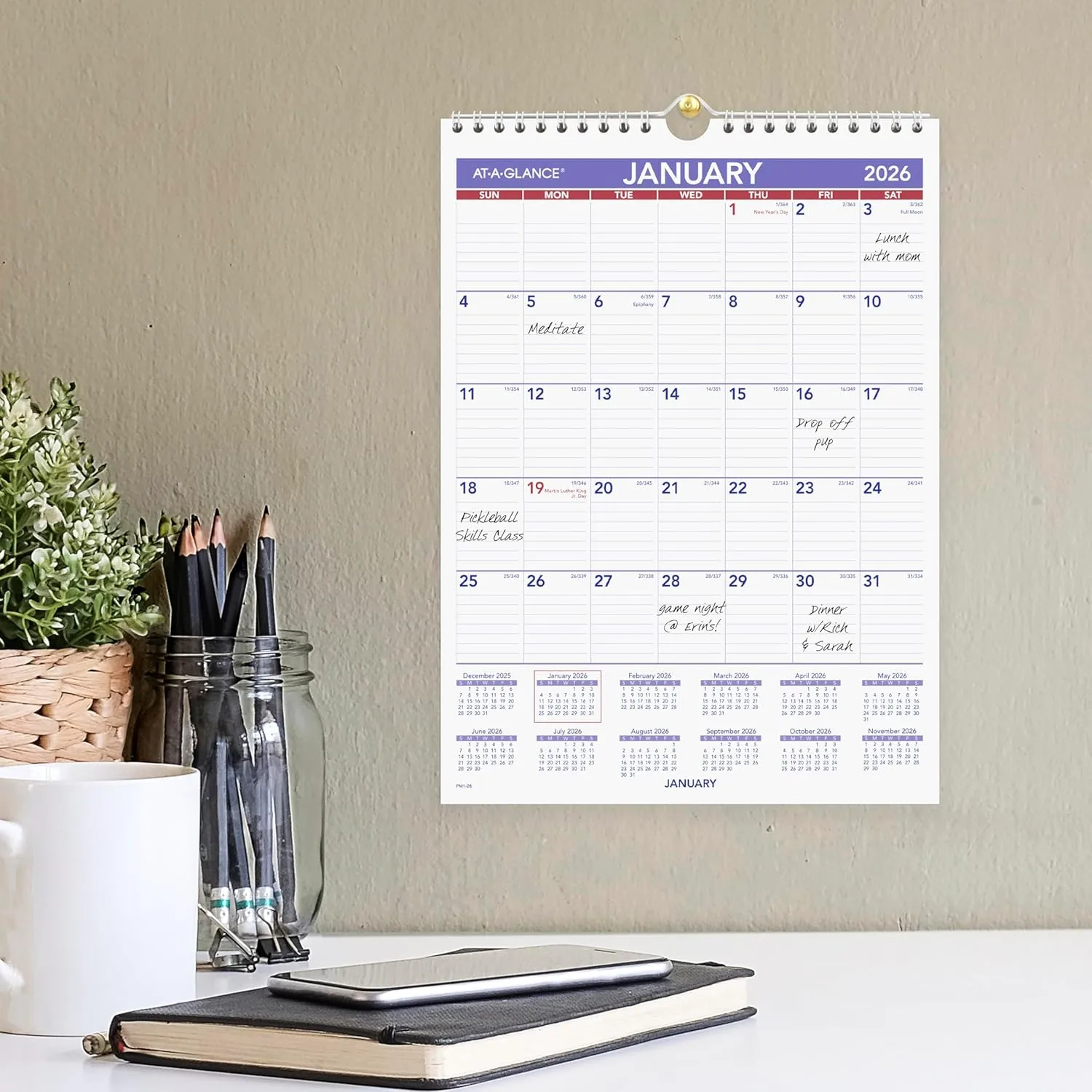 AT-A-GLANCE Monthly Wall Calendar