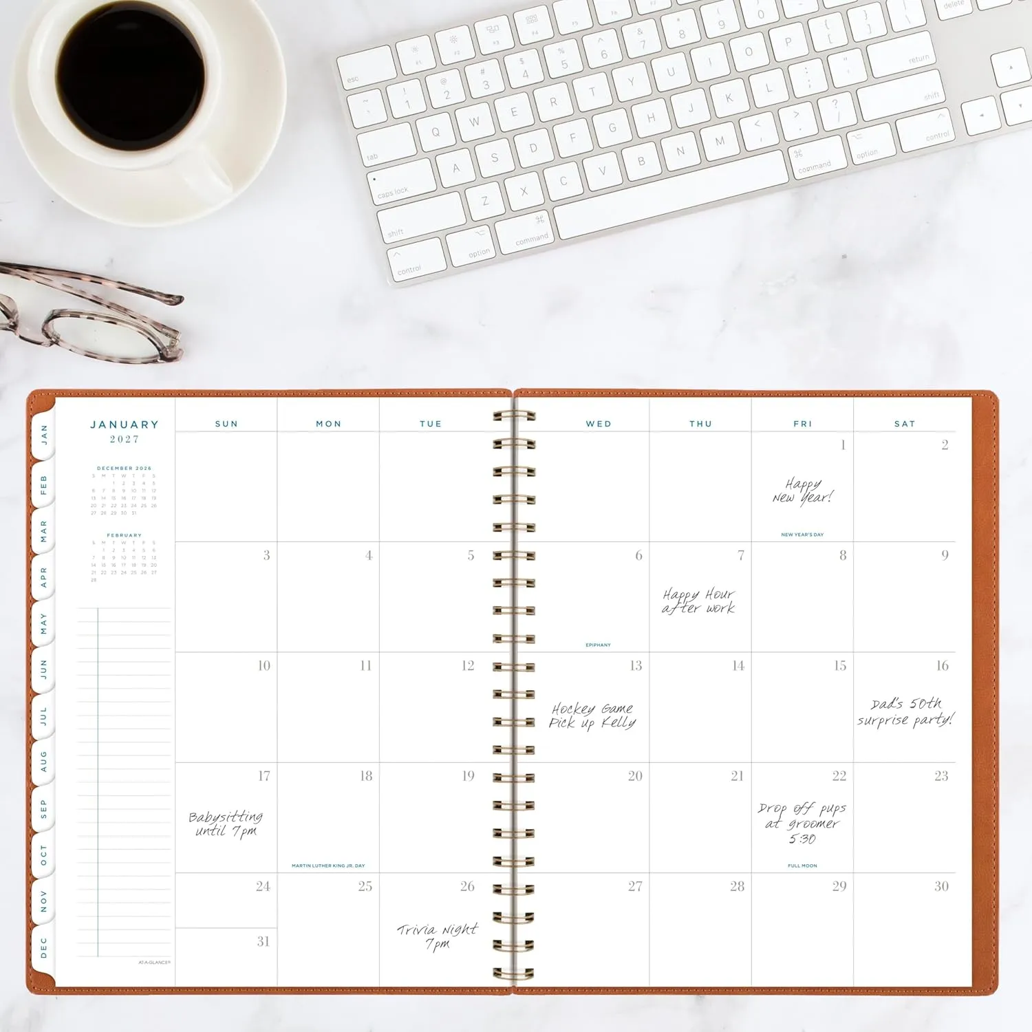AT-A-GLANCE Signature Weekly & Monthly Planner, Large 8.5 x 11