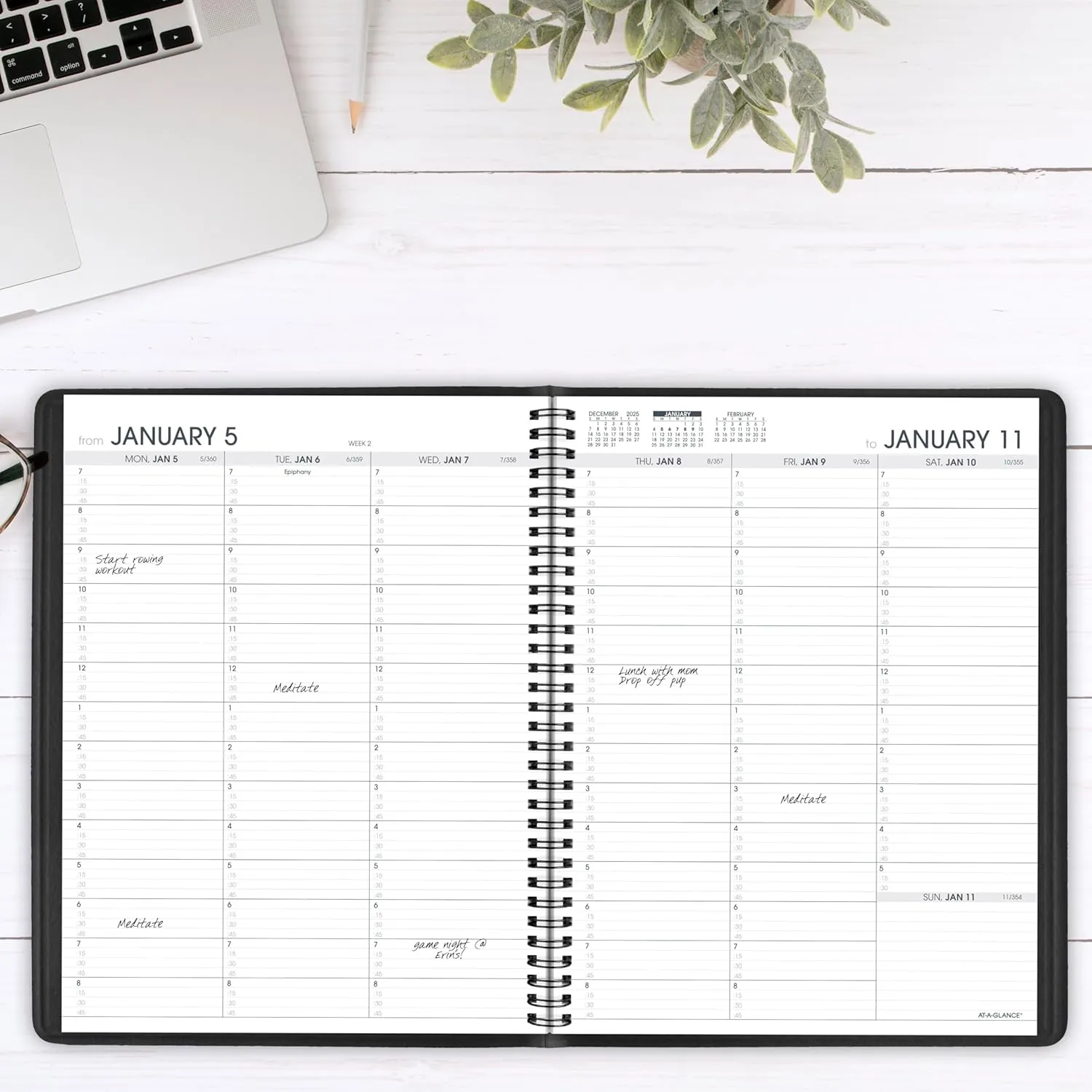 AT-A-GLANCE 2026 Appointment Book Planner, Weekly, 8-1/4" x 11", Large, Black (709500526) 2026 New Edition Black