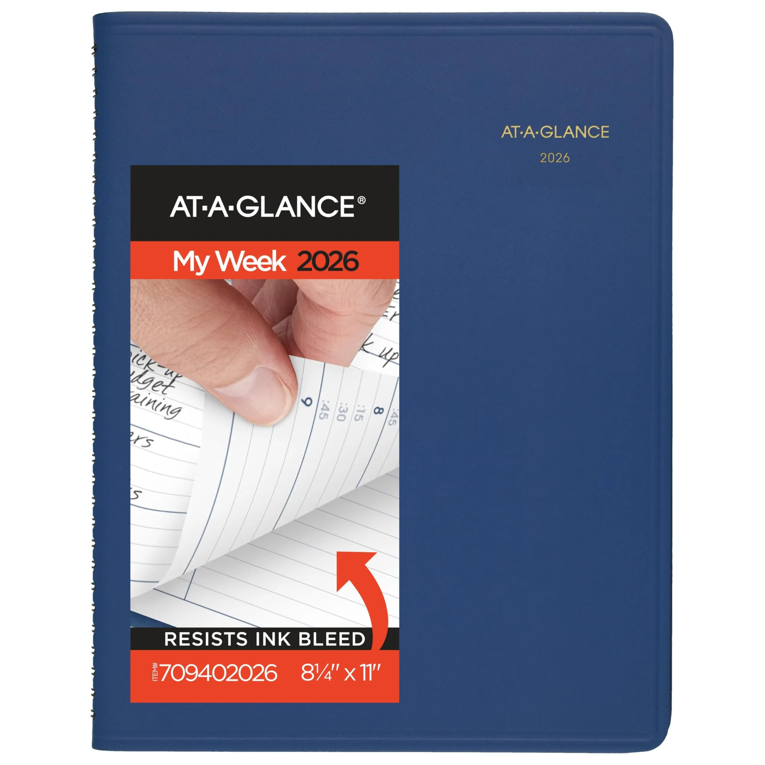 AT-A-GLANCE Weekly Appointment Book Planner, Large 8-1/4 x 11, Quarter-Hourly