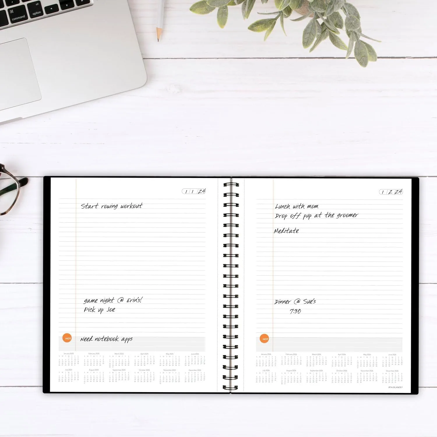 AT-A-GLANCE Planning Notebook, 8-1/2" x 11", Large, Undated with Reference Calendars, Plan. Write. Remember