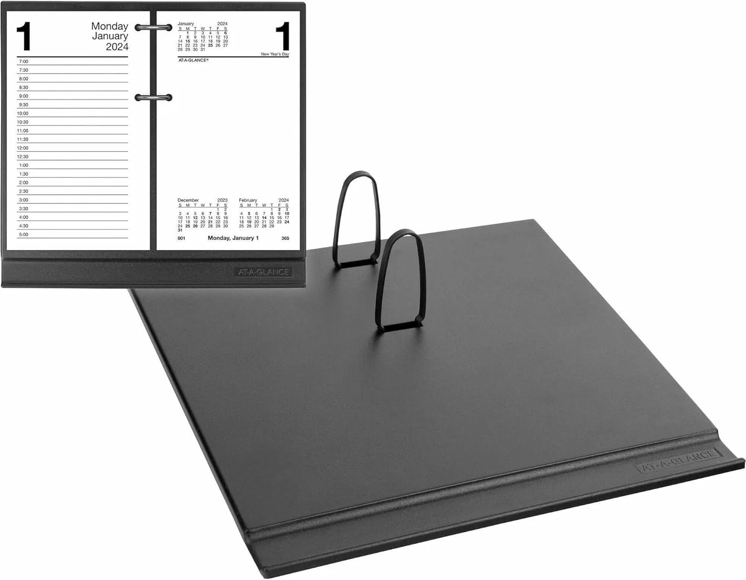 AT-A-GLANCE Loose-leaf Desk Calendar Base for 3.5 x 6 Inch Page Size, Black (E17-00)