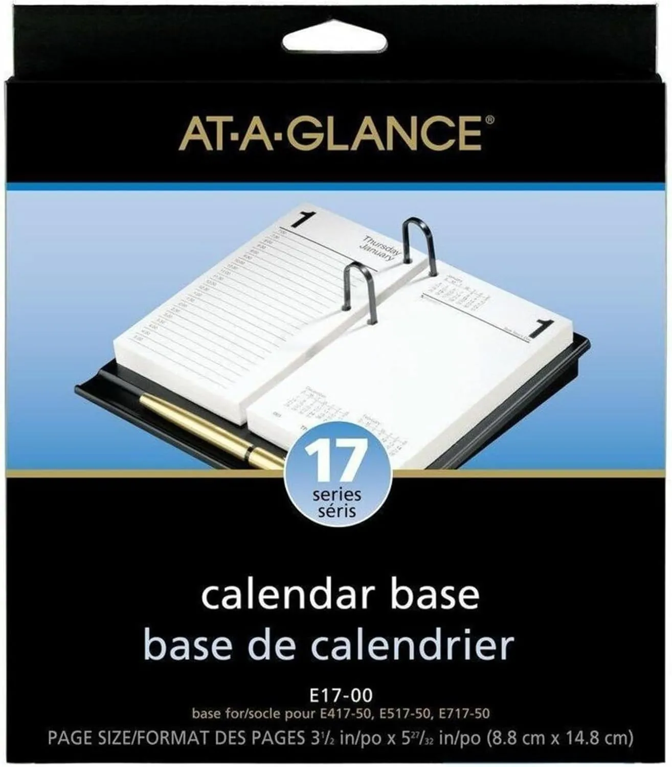 AT-A-GLANCE Loose-leaf Desk Calendar Base for 3.5 x 6 Inch Page Size, Black (E17-00)