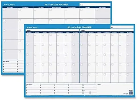 AT-A-GLANCE Undated Erasable Wall Planner, 30/60-Day, 36 x 24
