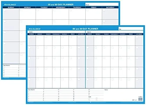 AT-A-GLANCE Undated Erasable Wall Planner, 30/60-Day, 36 x 24