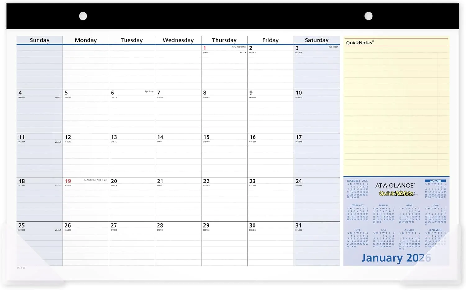 AT-A-GLANCE QuickNotes Monthly Desk Pad Calendar