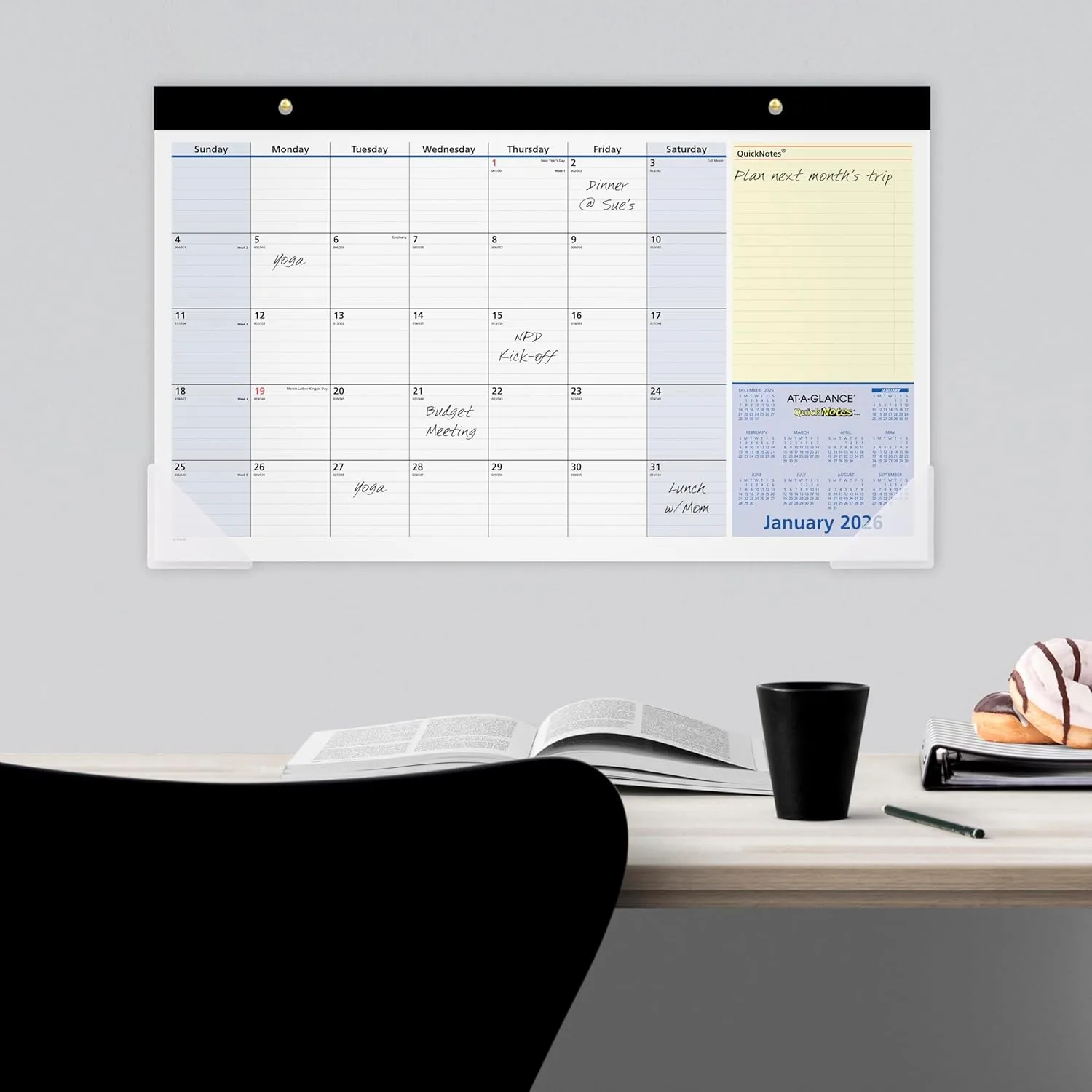 AT-A-GLANCE QuickNotes Monthly Desk Pad Calendar