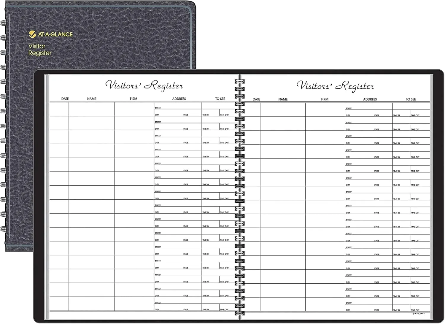 AT-A-GLANCE 8058005 Recycled Visitor Register Book, Black, 8 1/2 x 11