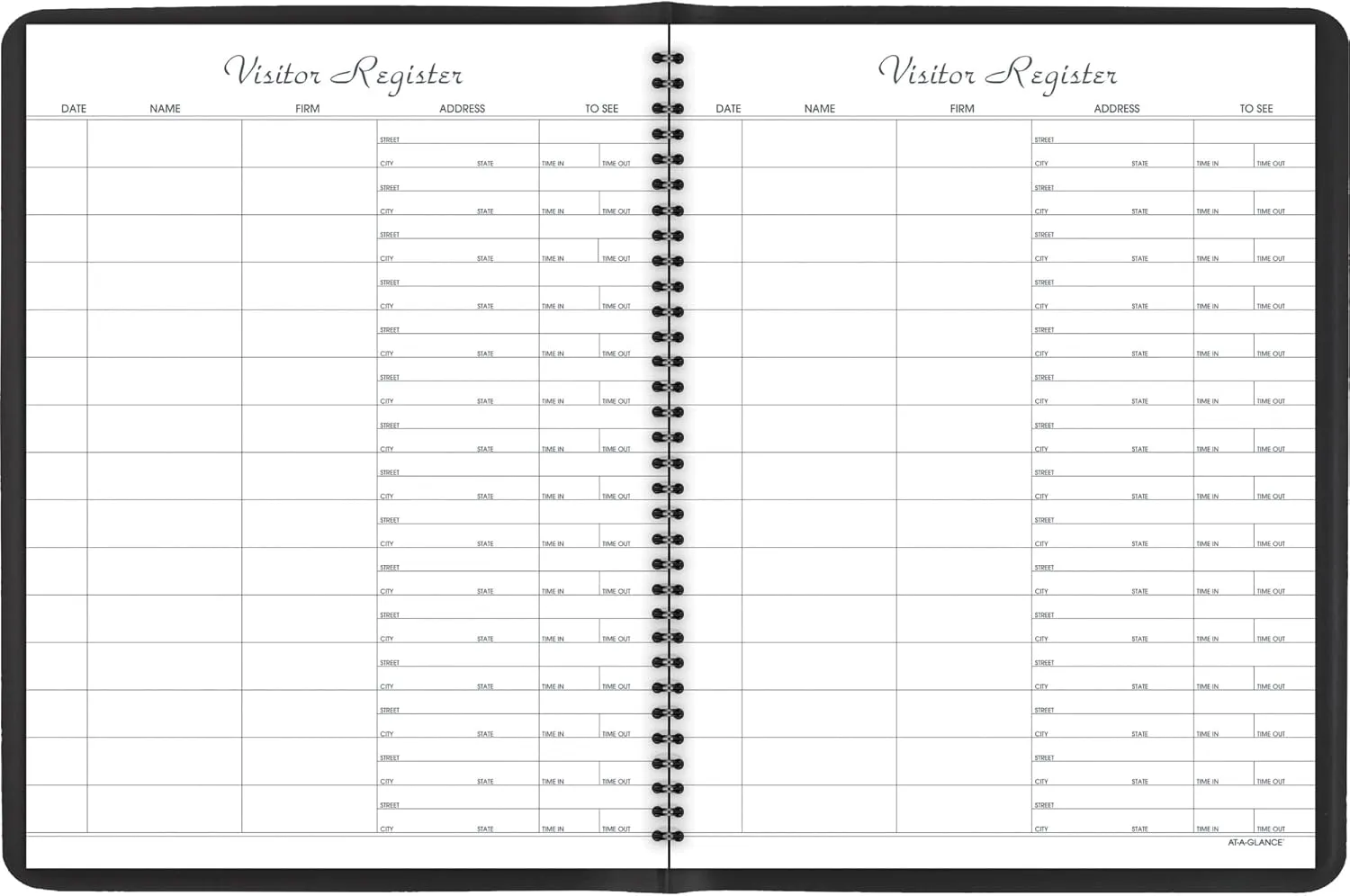 AT-A-GLANCE 8058005 Recycled Visitor Register Book, Black, 8 1/2 x 11