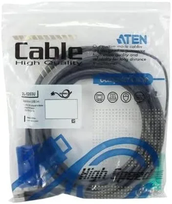 ATEN USB KVM Cable, SPHD-15 Male to VGA and USB A 2L5203U, 10 Feet
