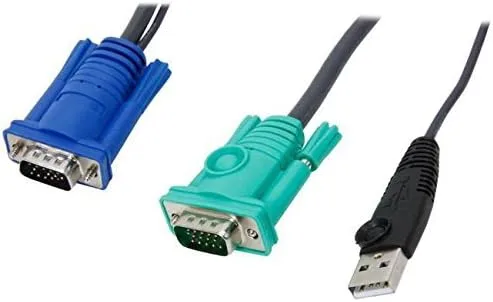 ATEN USB KVM Cable, SPHD-15 Male to VGA and USB A 2L5203U, 10 Feet