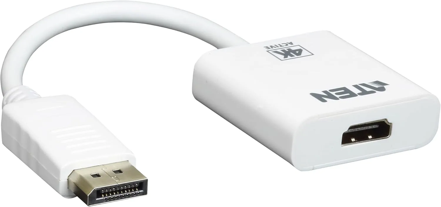 ATEN VC986 DisplayPort to HDMI Adapter 4K Active White Audio Eyefinity Multi Screen Support 1920 x 1200 60Hz