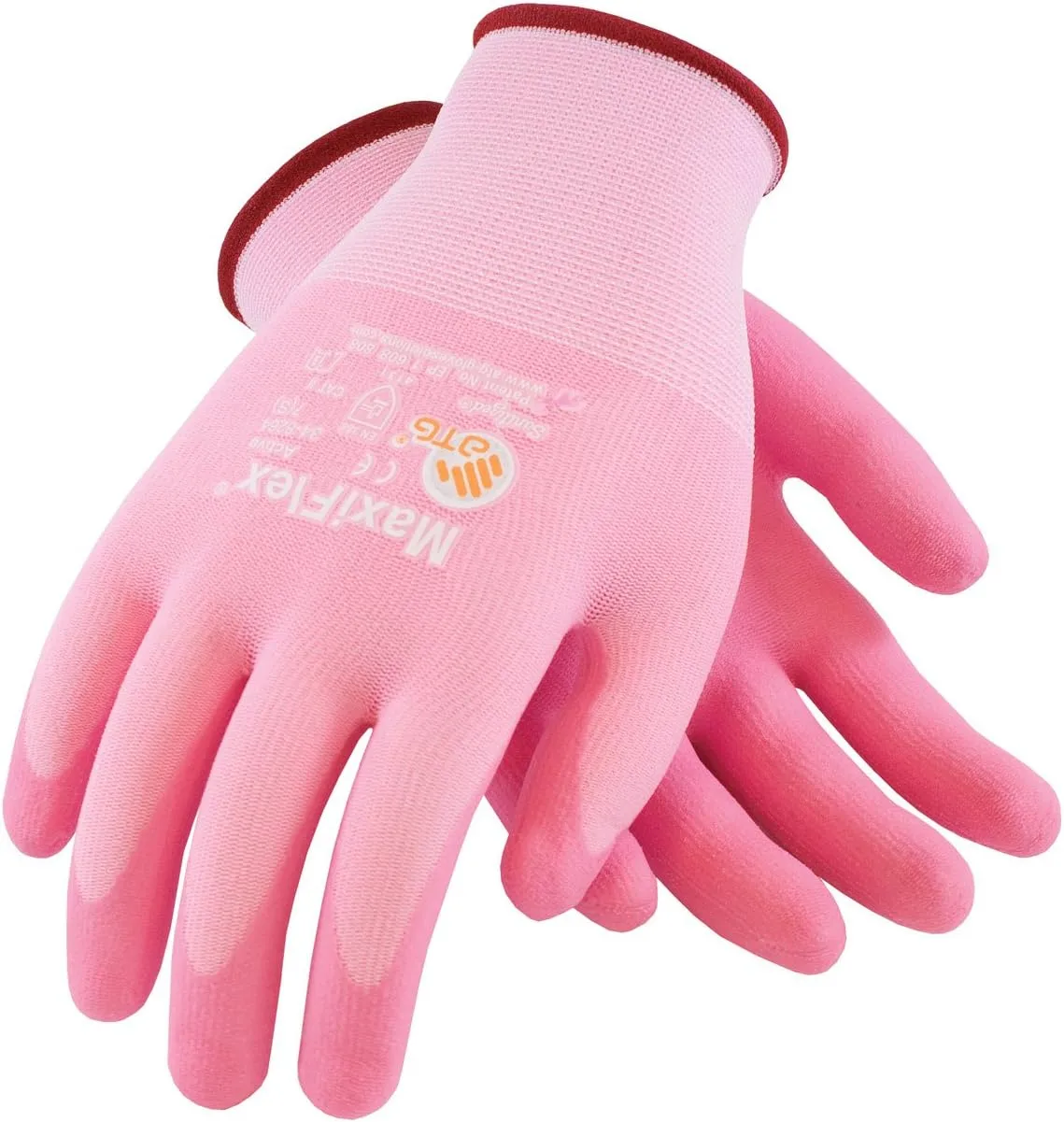 ATG Maxiflex Active 34-8264/L, 15G Pink Nylon/Elastane Shell, Pink Micro-Foam Nitrile Palm, Size Large