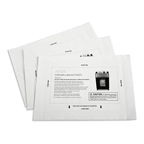 Ativa™ Shredder Lubricant Sheets, Pack Of 100 Sheets