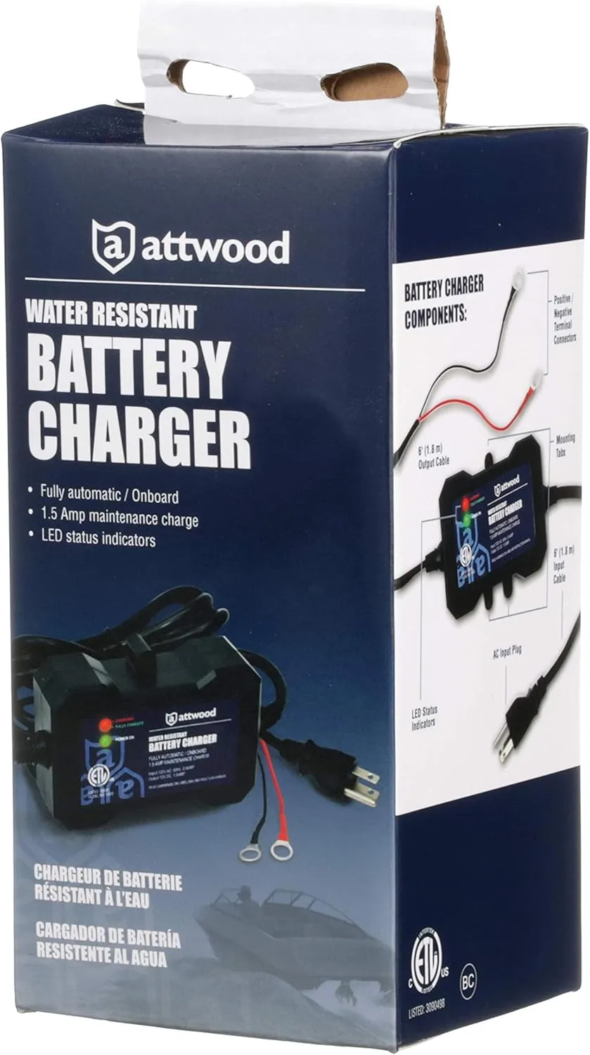 Attwood 11900-4 Battery Charger black ,1.5 AMP