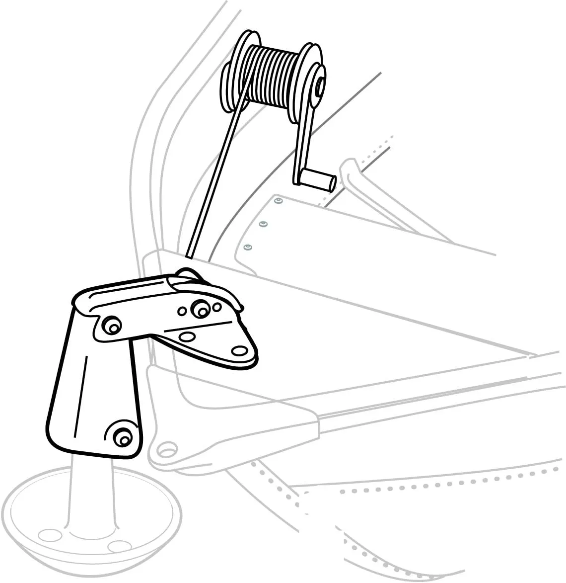 Attwood 13710-4 Anchor Lift System, Lifts and Drops Anchor, Heavy-Gauge Steel, Self-Lubricating Nylon Wheels