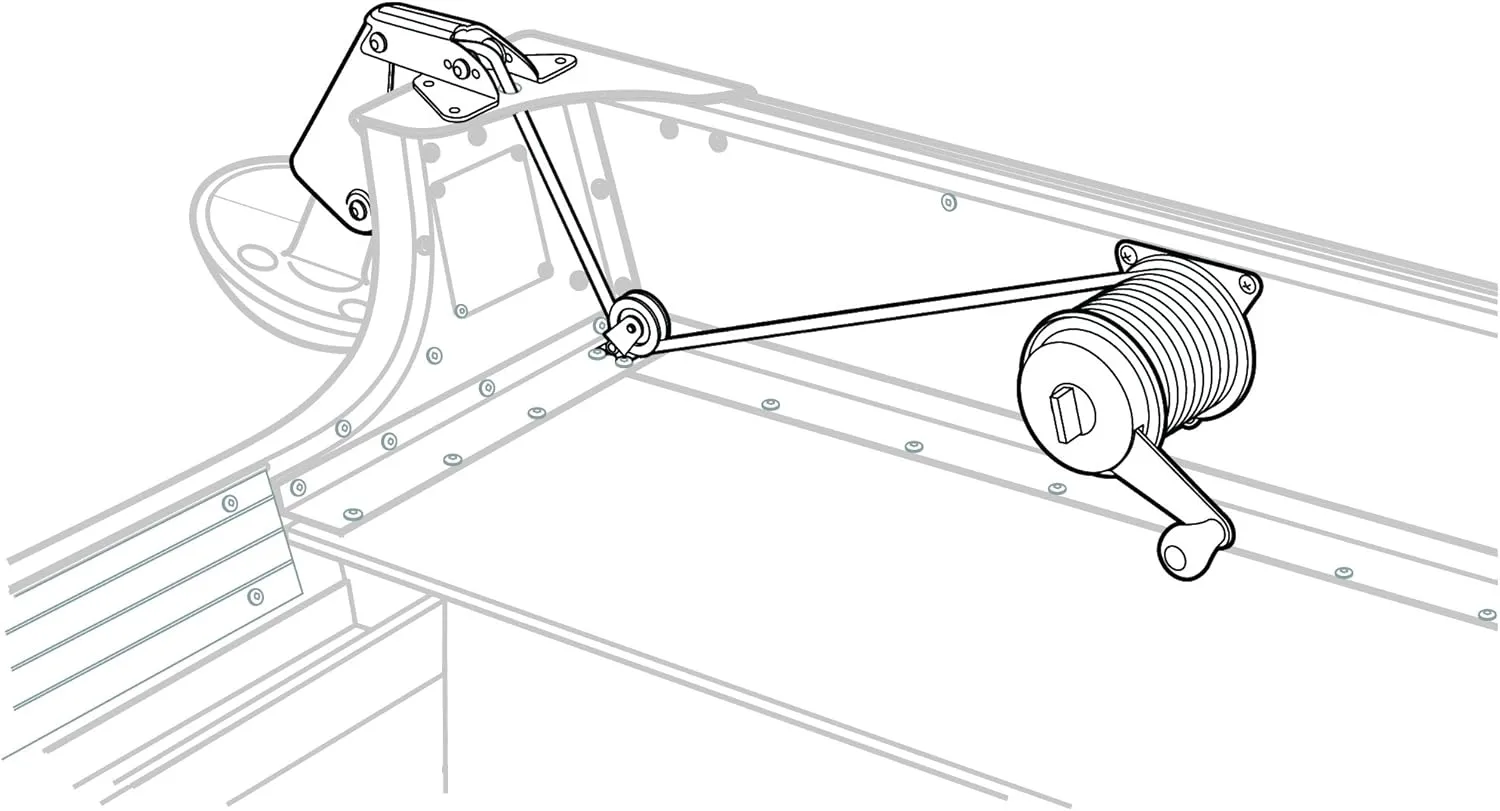 Attwood 13710-4 Anchor Lift System, Lifts and Drops Anchor, Heavy-Gauge Steel, Self-Lubricating Nylon Wheels