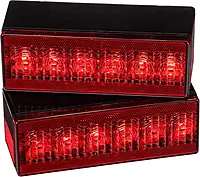 Attwood 14064-7 LED Low-Profile Trailer Light Kit — 2 Stop/Tail/Turn Submersible LED Lights, License Plate Bracket