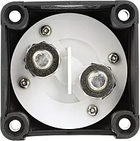 Attwood 14233-7 Battery Switch — On/Off Power Switch for Single Battery, Removable Control Knob, 12- to 50-Volt DC ,Red/Black