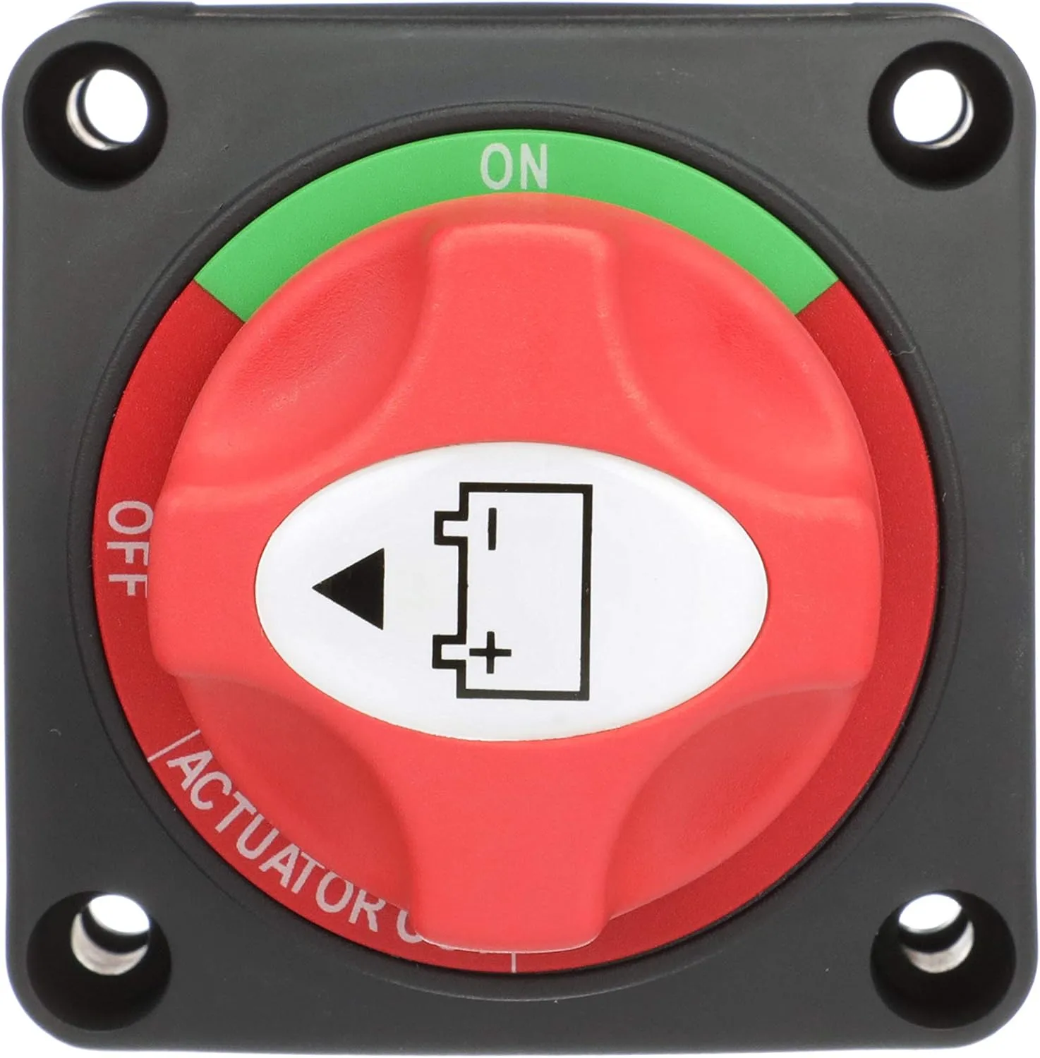 Attwood 14233-7 Battery Switch — On/Off Power Switch for Single Battery, Removable Control Knob, 12- to 50-Volt DC ,Red/Black