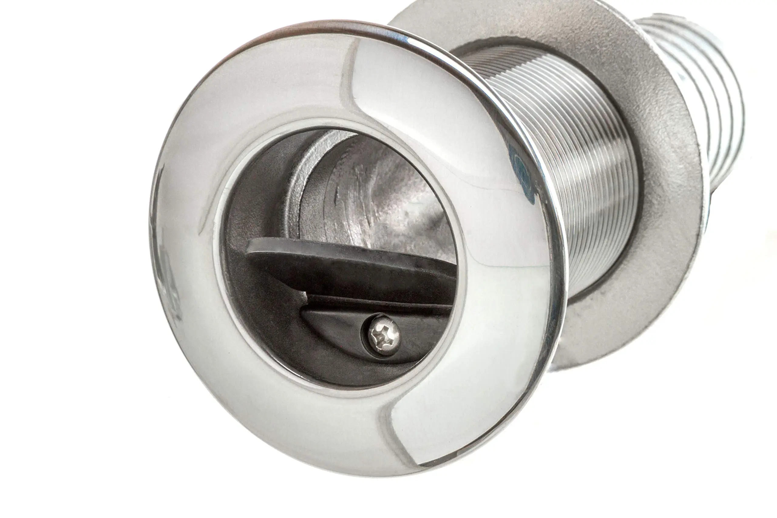 Attwood 66553-3 Boat Self-Bailing Cockpit Barbed Stainless Steel 1 ½-Inch Scupper Valve One Size