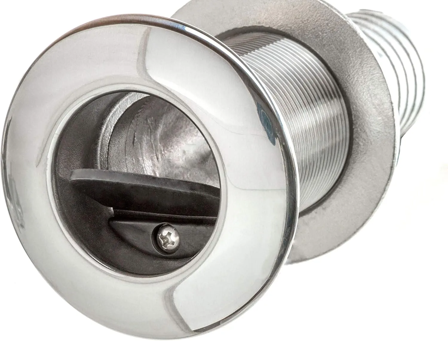 Attwood 66553-3 Boat Self-Bailing Cockpit Barbed Stainless Steel 1 ½-Inch Scupper Valve One Size