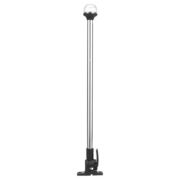Attwood 5550-PA20-7 Lightarmor Folding All-Round 20-Inch Marine Boat 360-Degree Pole Light, Silver