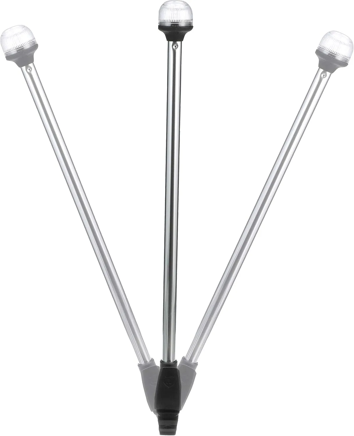 Attwood 5550-PA20-7 Lightarmor Folding All-Round 20-Inch Marine Boat 360-Degree Pole Light, Silver