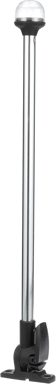 Attwood 5550-PA20-7 Lightarmor Folding All-Round 20-Inch Marine Boat 360-Degree Pole Light, Silver