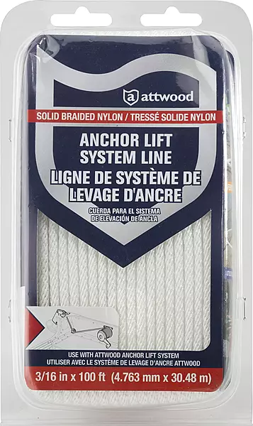Attwood 117553-7 Premium Solid Braided Nylon Utility Rope - 3/16 Inch x 100 Feet - White