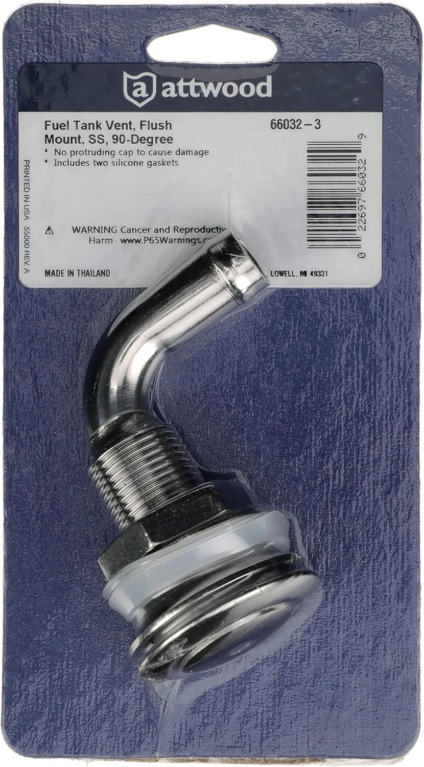 ATTWOOD 316 Stainless Steel Alloy Flush-Mount Fuel Vent