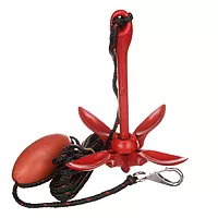 attwood 11969-4 Grapnel Anchor System, 3.5-Pound Anchor, 25 Feet of Rope, Marker Buoy, Snap Hook, Nylon Storage Case
