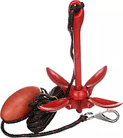 attwood 11969-4 Grapnel Anchor System, 3.5-Pound Anchor, 25 Feet of Rope, Marker Buoy, Snap Hook, Nylon Storage Case