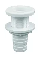 Attwood 3874-3 Polypropylene Durable Thru-Hull Connector Fitting, White Finish