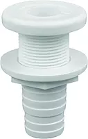 Attwood 3874-3 Polypropylene Durable Thru-Hull Connector Fitting, White Finish
