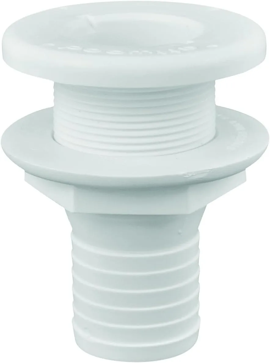 attwood 3875-3 1.5" Polypropylene Straight Thru-Hull Connector for Boating Plumbing Fittings