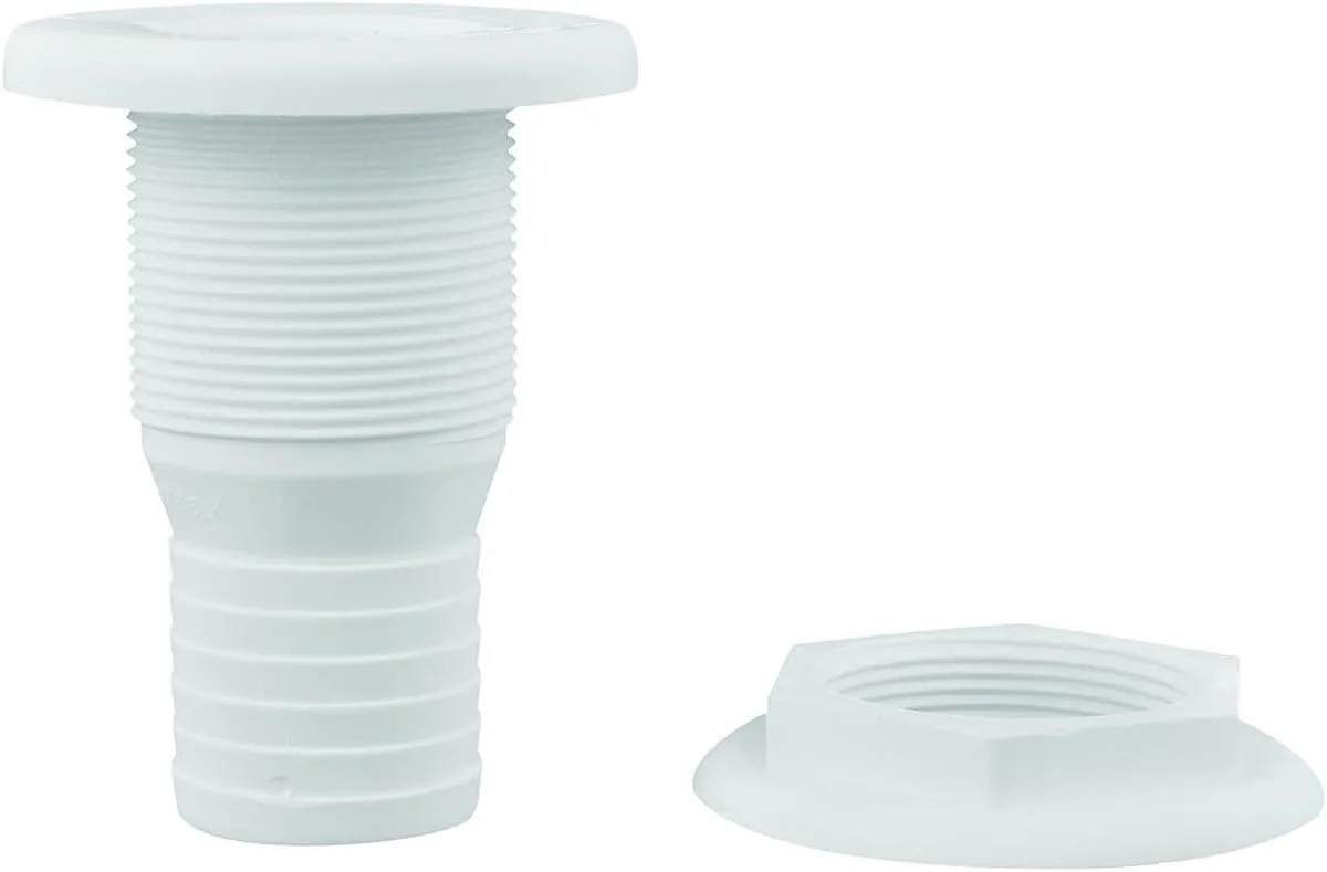 attwood 3875-3 1.5" Polypropylene Straight Thru-Hull Connector for Boating Plumbing Fittings