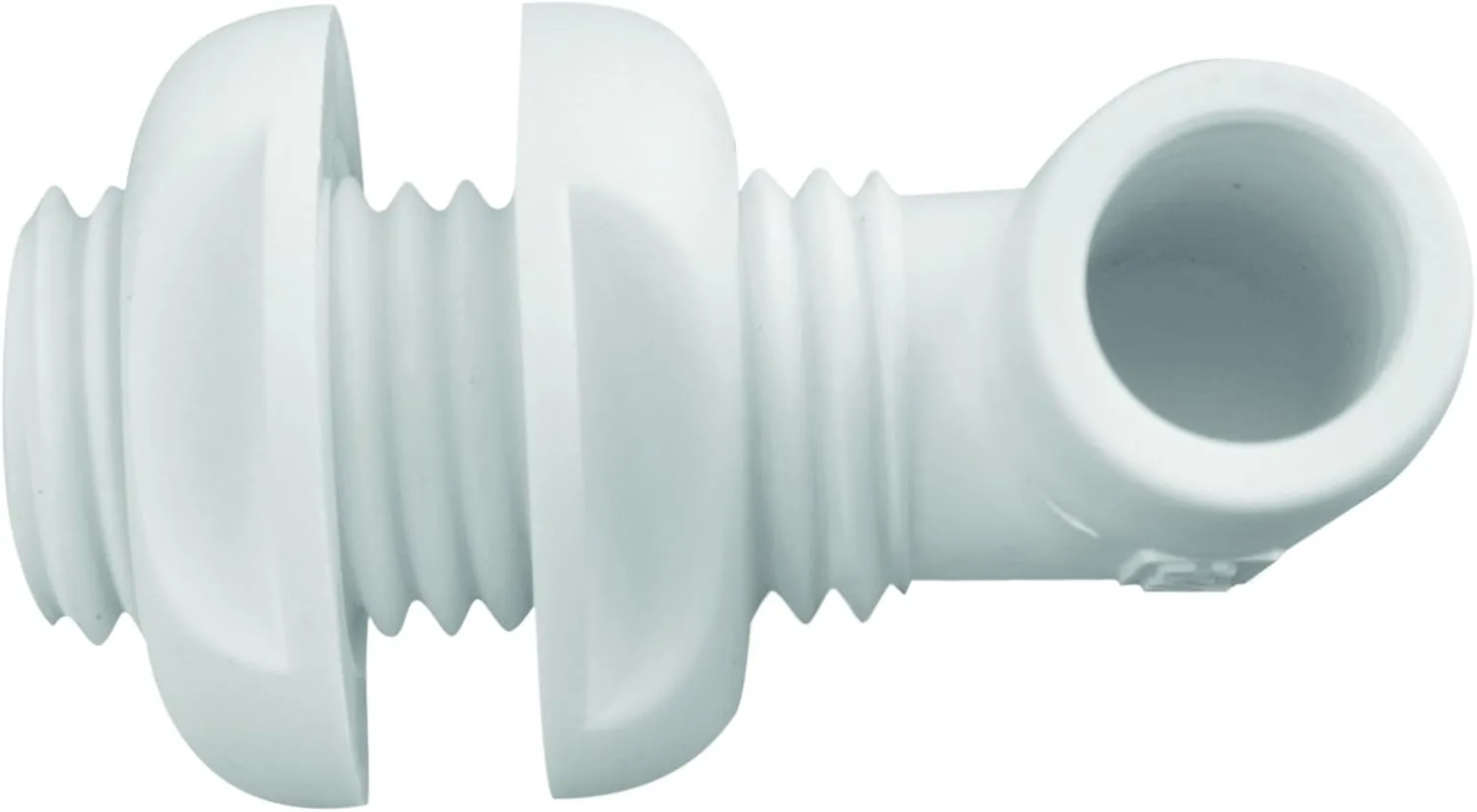 Attwood 3877-3 Polypropylene 90-Degree Thru-Hull Connector, White Finish