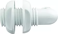 Attwood 3877-3 Polypropylene 90-Degree Thru-Hull Connector, White Finish