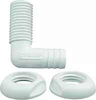 Attwood 3877-3 Polypropylene 90-Degree Thru-Hull Connector, White Finish