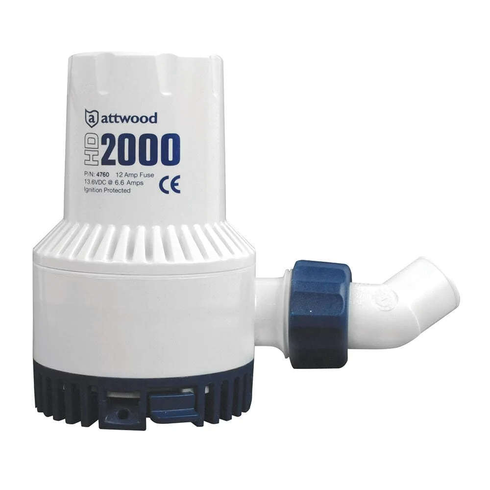 ATTWOOD Heavy-Duty 12V Fully Submersible Bilge/Livewell/Baitwell Pump