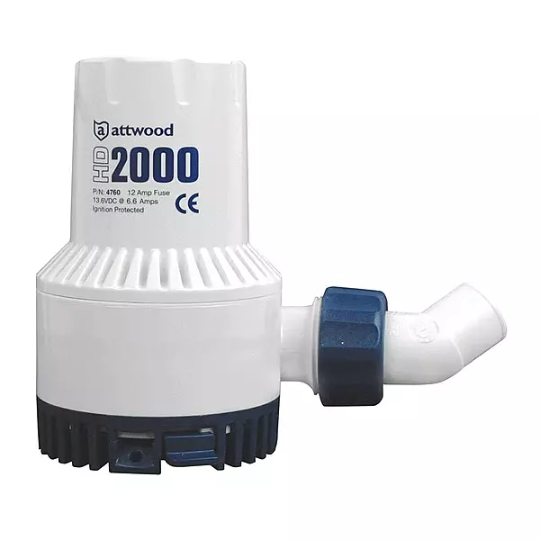 ATTWOOD Heavy-Duty 12V Fully Submersible Bilge/Livewell/Baitwell Pump